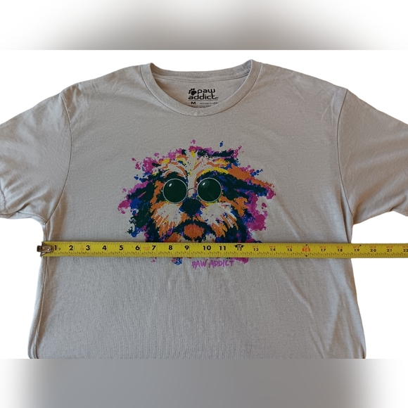 Paw Addict men's gray cool dog short-sleeve t-shirt size M - Picture 6 of 8